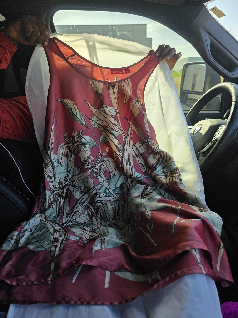 Collection B Floral Mini Dress in Burgundy and Mint Green